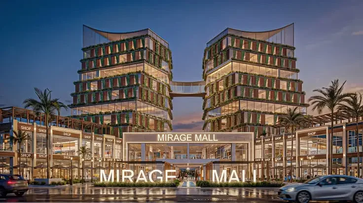 تصميم معماري لمول Mirage Mall وقت الغروب في القاهرة الجديدة بالقرب من التجمع الأول