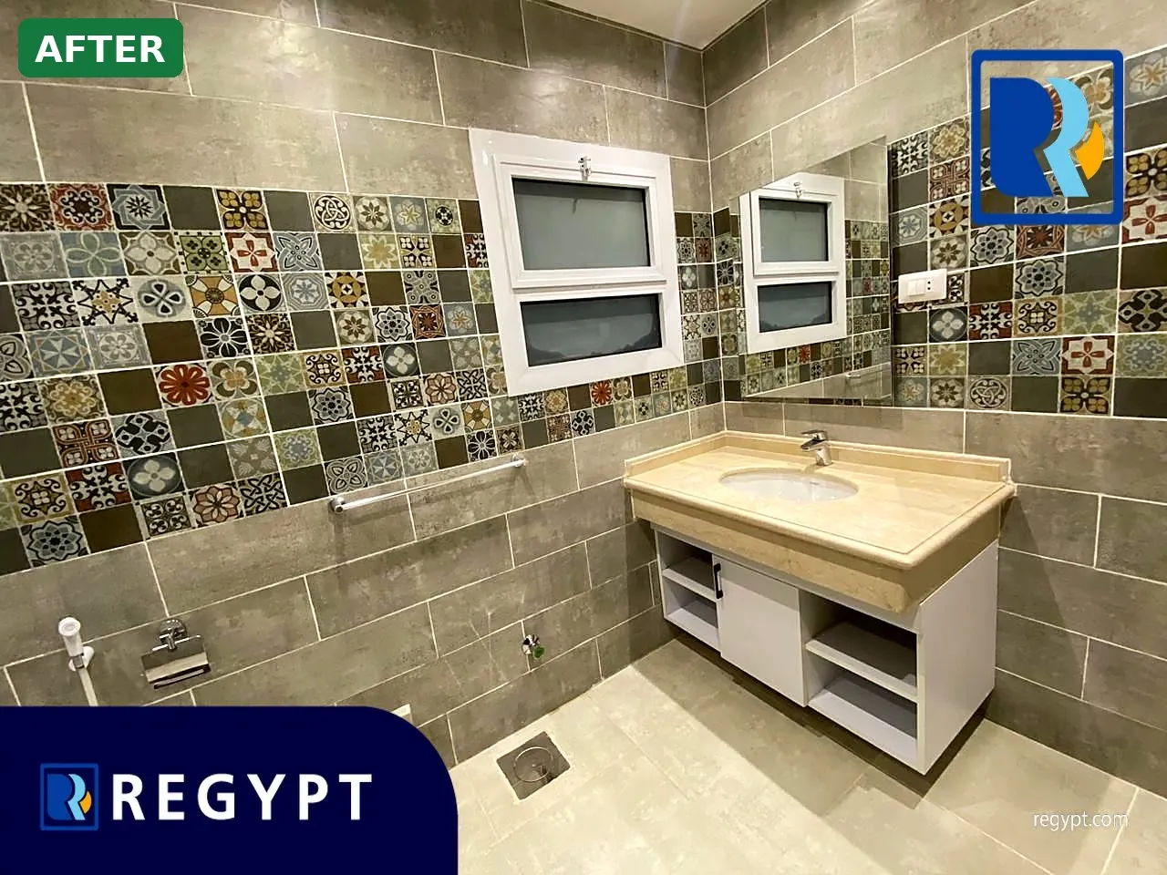 Bathroom vanity — after finishing & furnishing