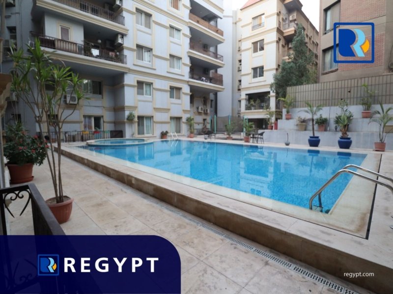 Shared pool in a very secure compound for rent in maadi sarayat