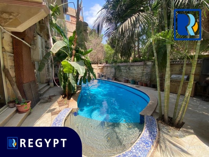 Pool in a ground floor for rent in maadi degla
