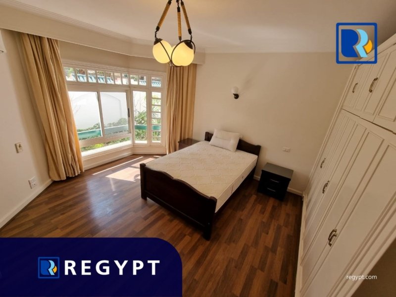 Second bedrooms looking at the garden in Luxury ground floor in maadi