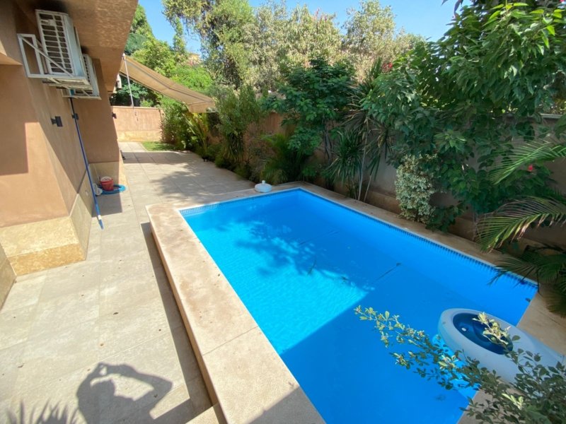 Private pool with nice looking view ,semi furnished , in the heart of maadi sarayat