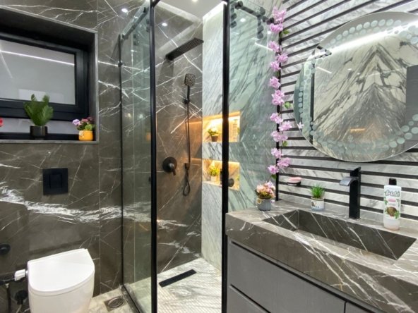 Bathroom with shower in High-end Apartment For Rent