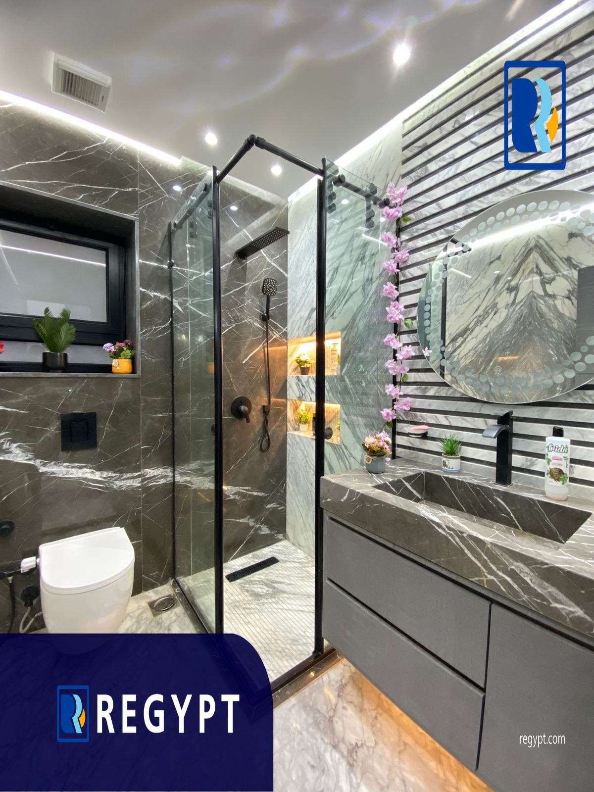 Bathroom with shower in High-end Apartment For Rent