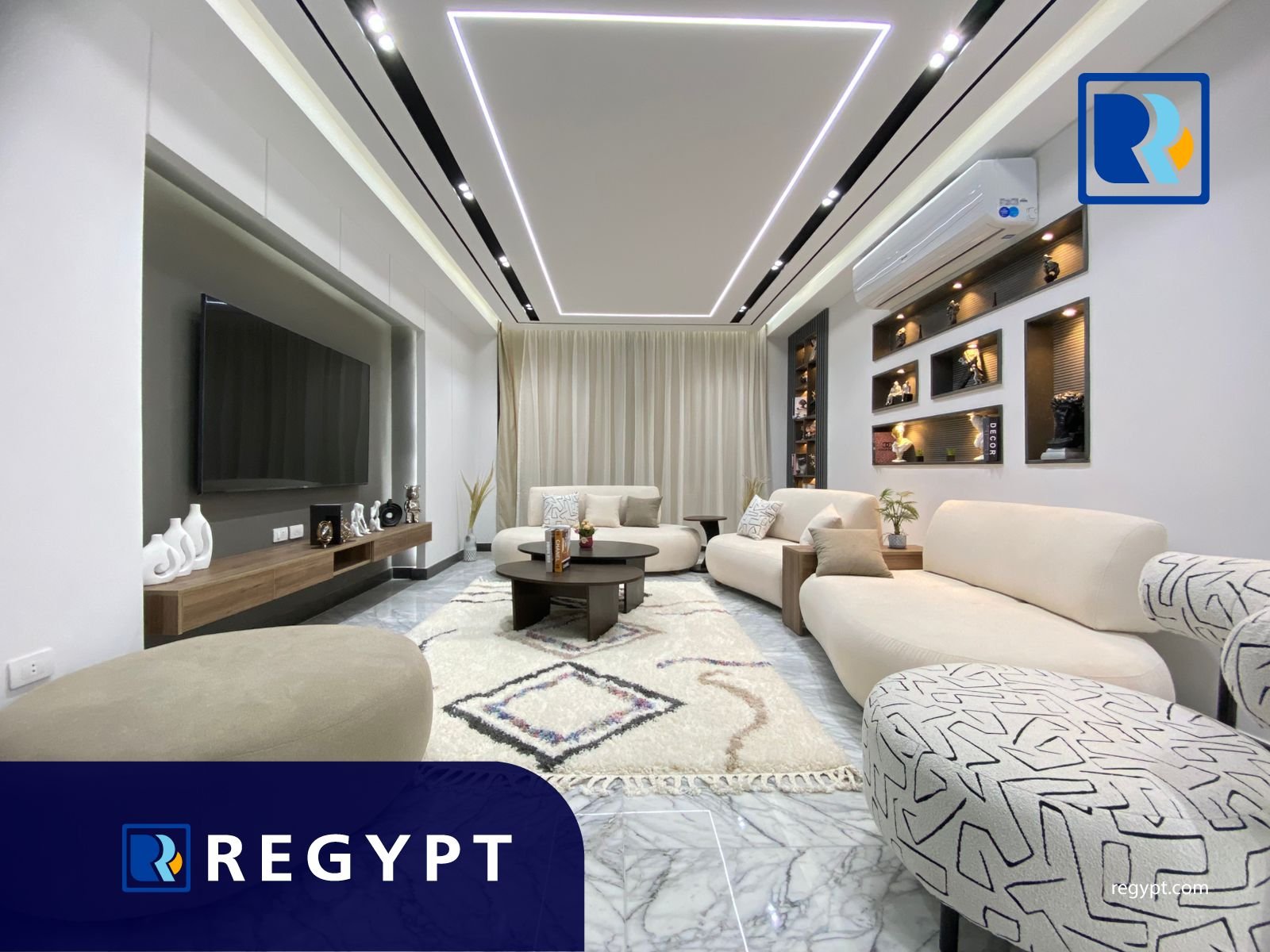 New Living room in a High-end Apartment For Rent