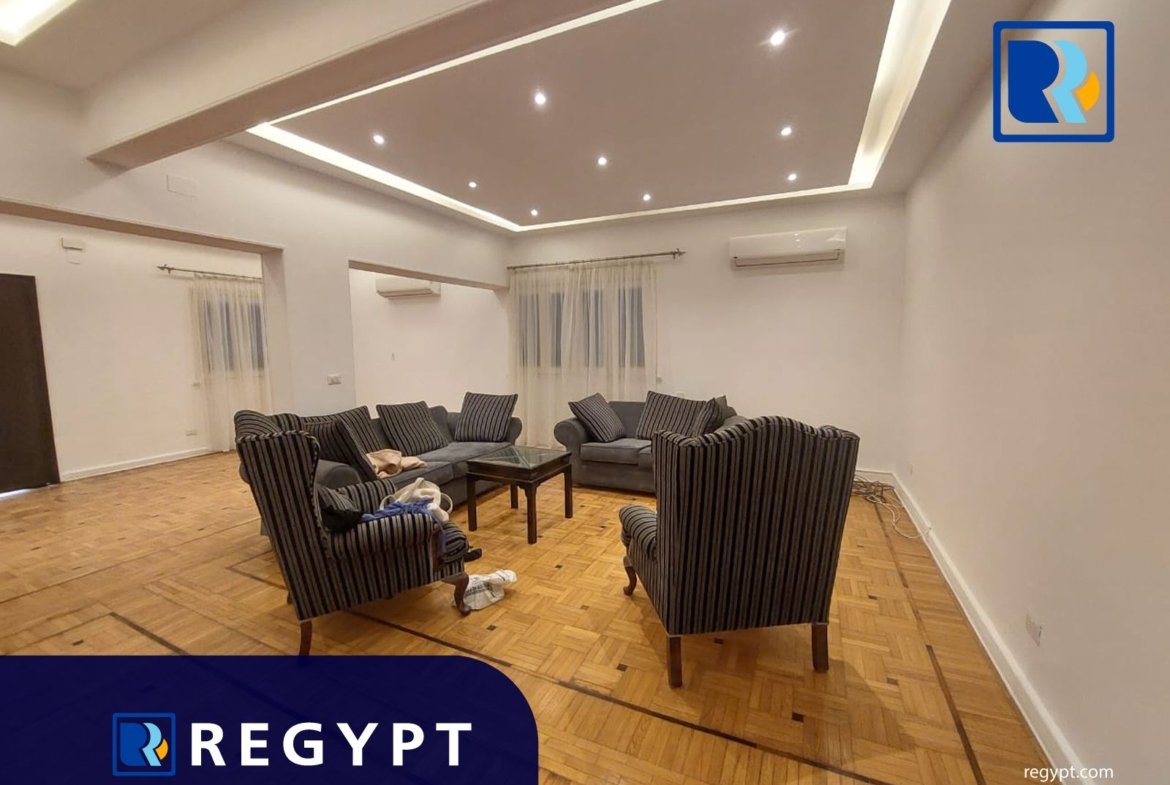 Wide reception in a groudnfloor for rent in maadi sarayat