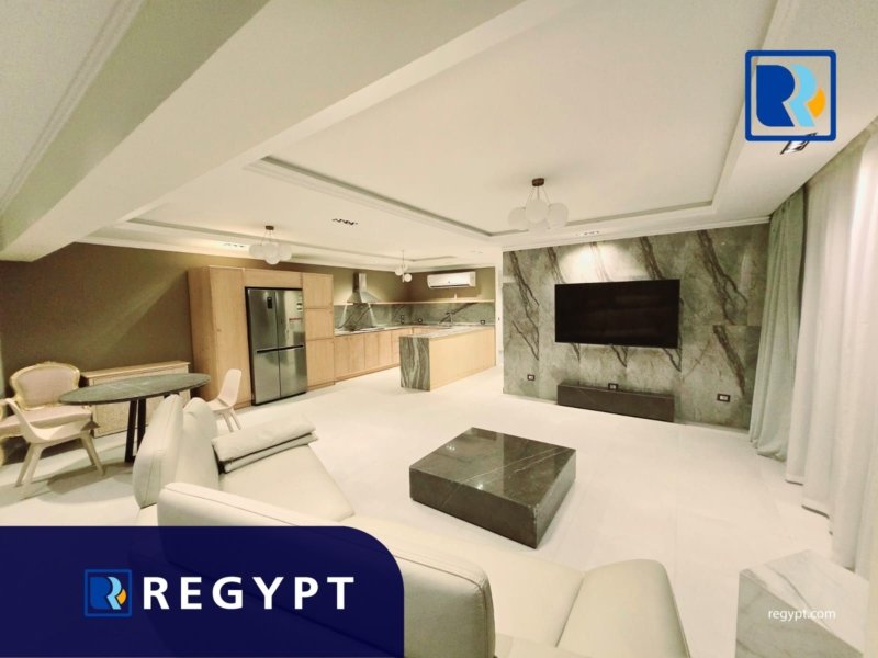 modern reception with open kitchen