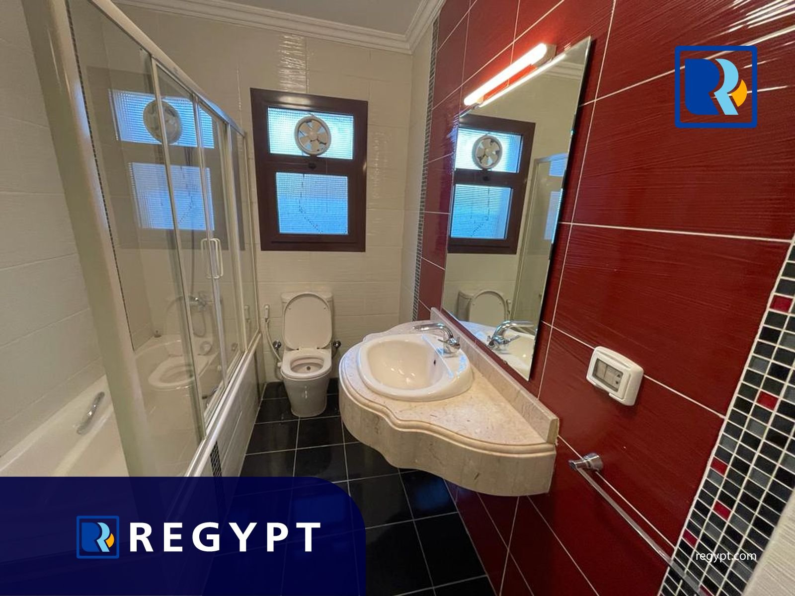 Main bathroom in a Apartment For Rent In Sarayat