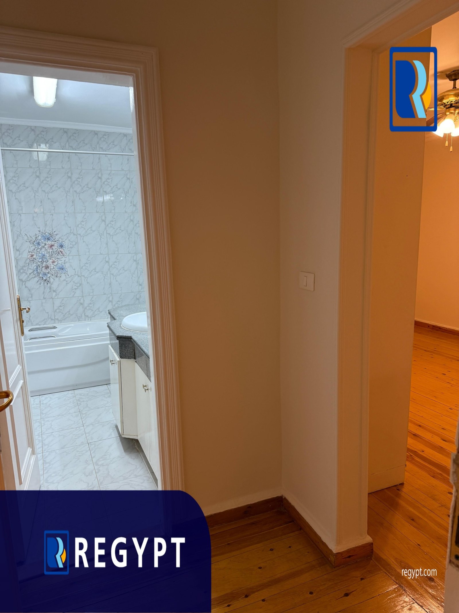 Another bathroom with bathtub in this Nice Finishing Apartment In Maadi