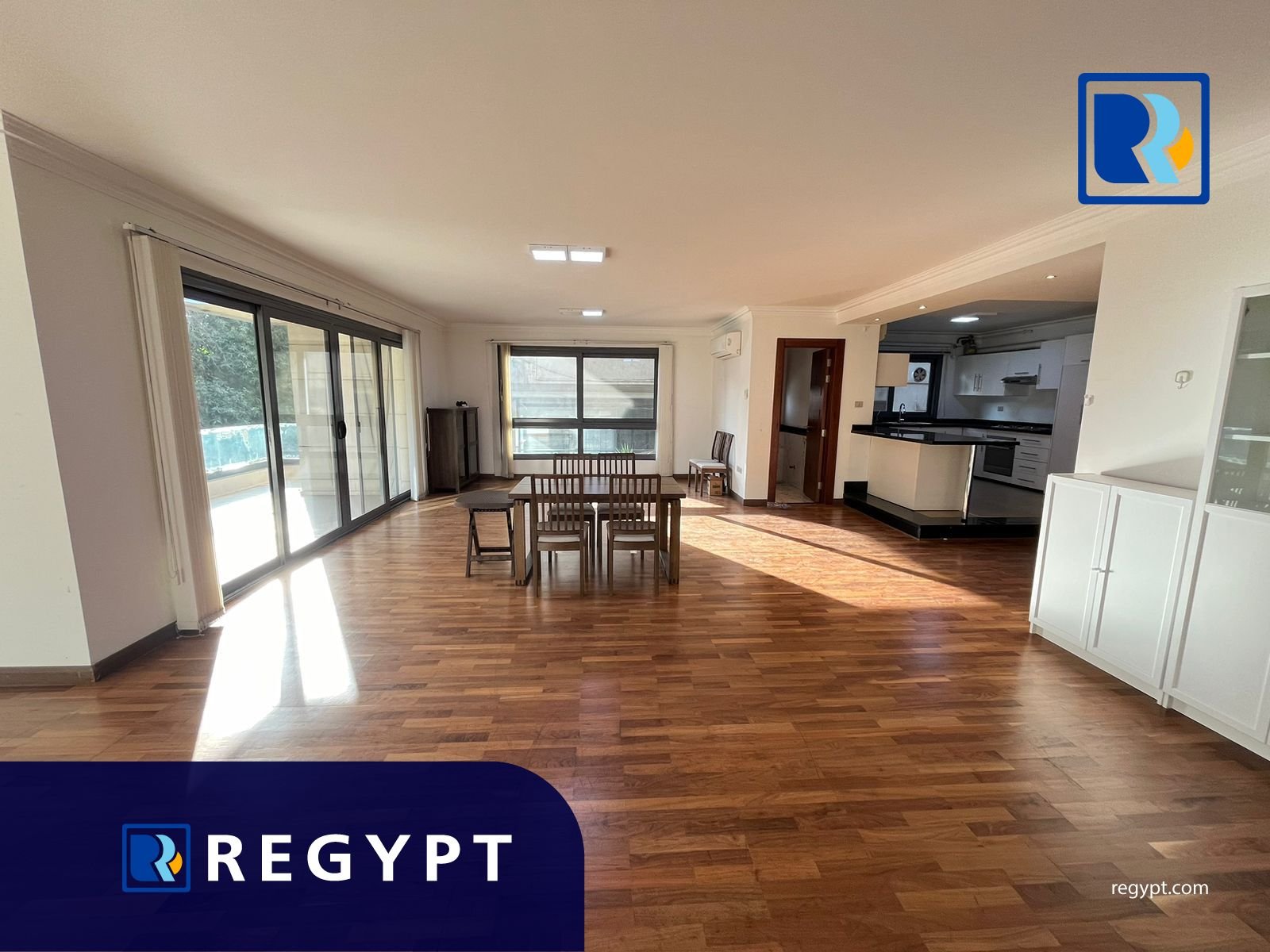 Wide reception wit natural sunlight in a Sunny Apartment For Rent In Maadi