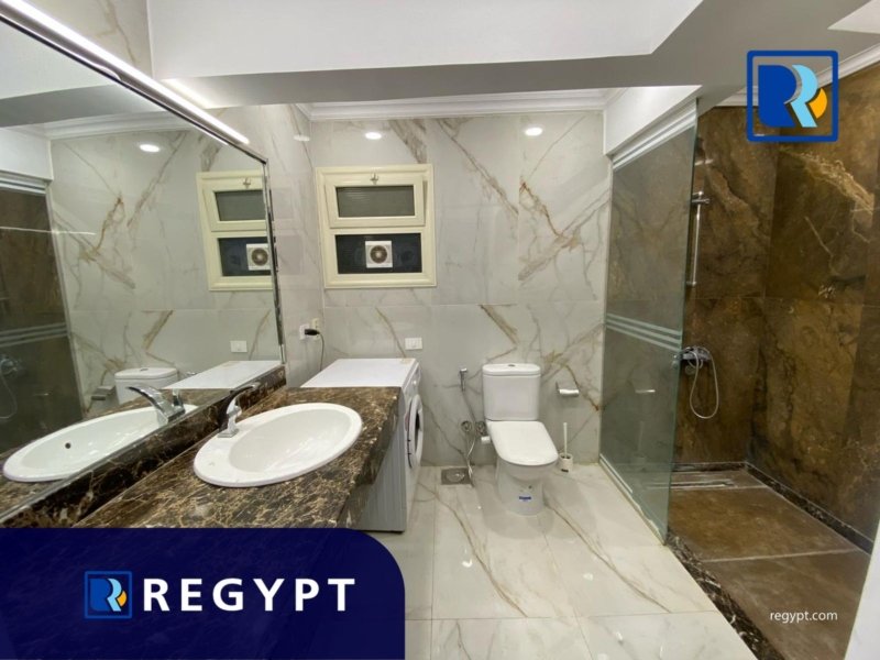 New bathroom with cabinet shower very nice finishing