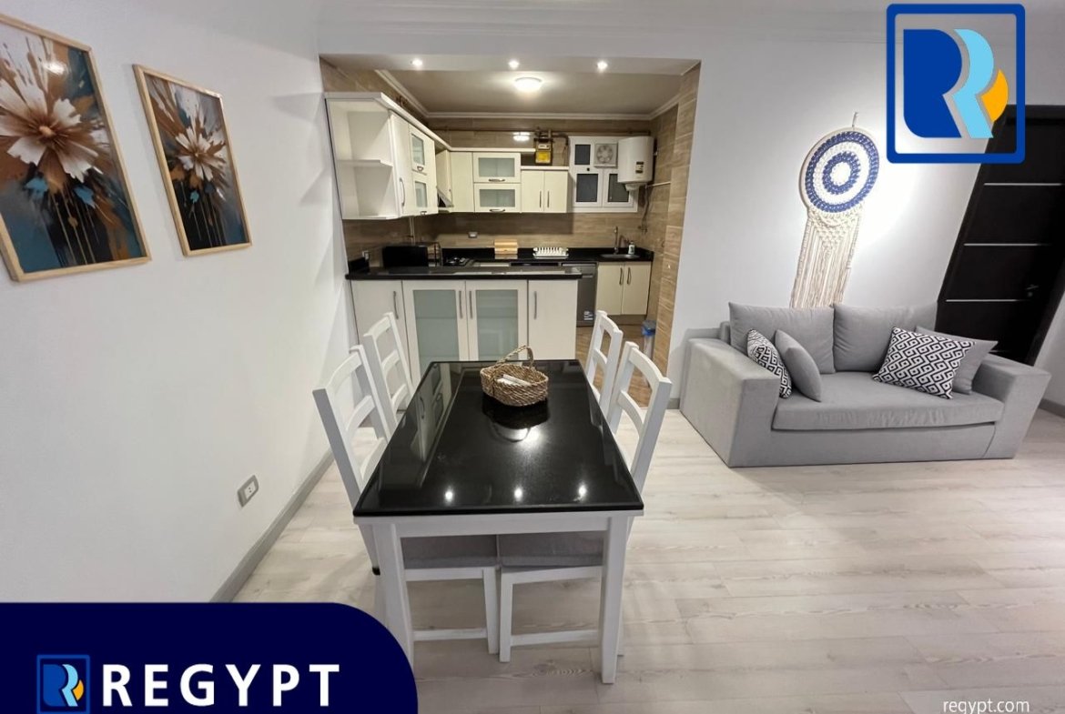 Dining area with open kitchen in aground floor for rent in maadi sarayat